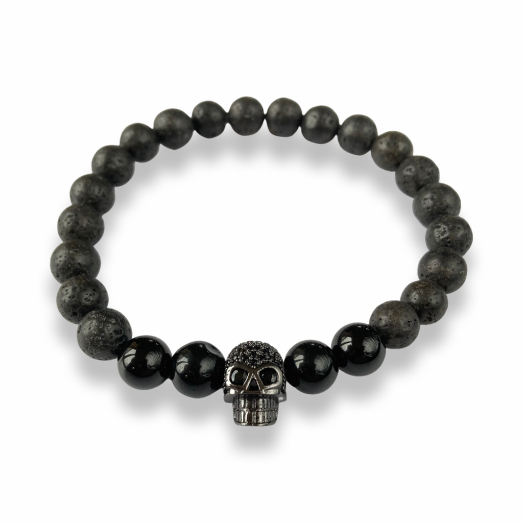 8MM Wristband with Onyx and Lava Stone - Orexis Jewellery